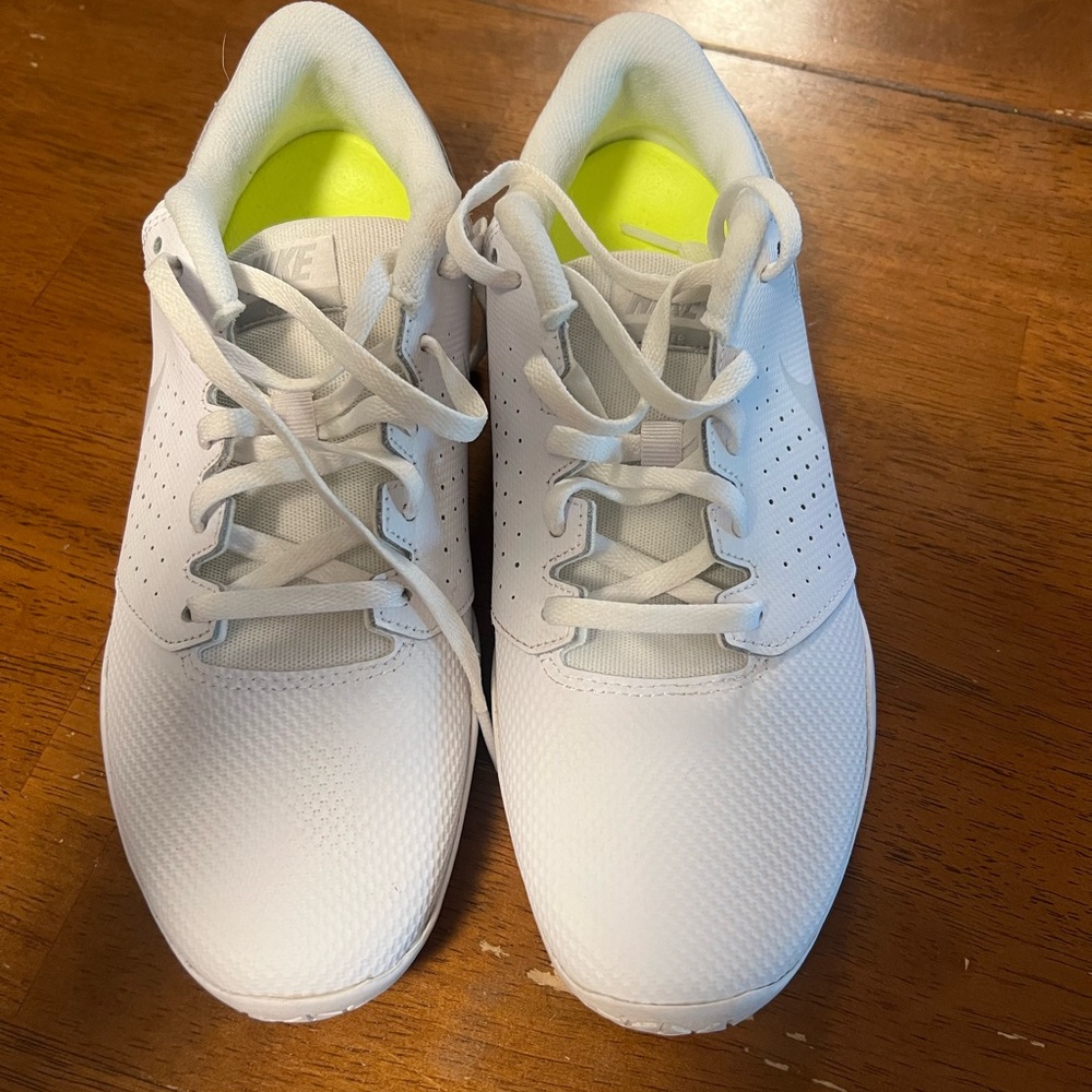 Nike Women's CHEERLEADING White and Neon Athletic Shoes